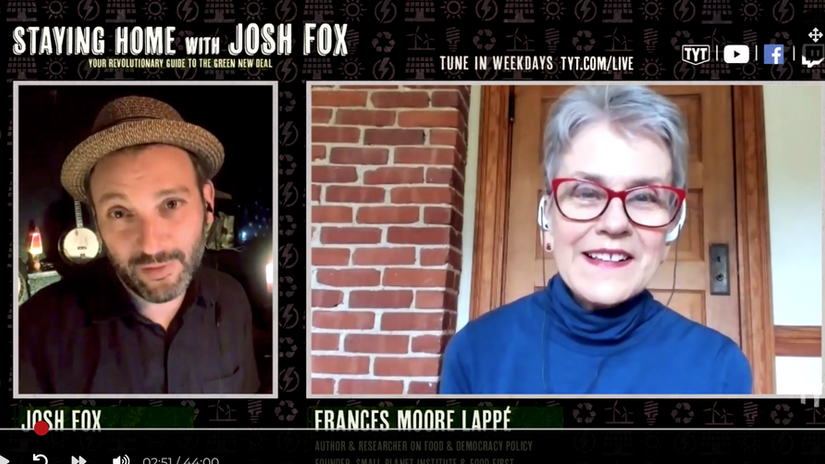 Josh Fox with Frances Moore Lappe and Moumita Ahmed